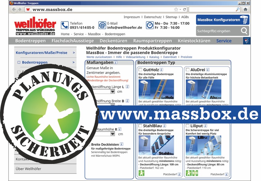 Abbildung Planungssicherheit dank Wellhöfer MassBox Konfigurator